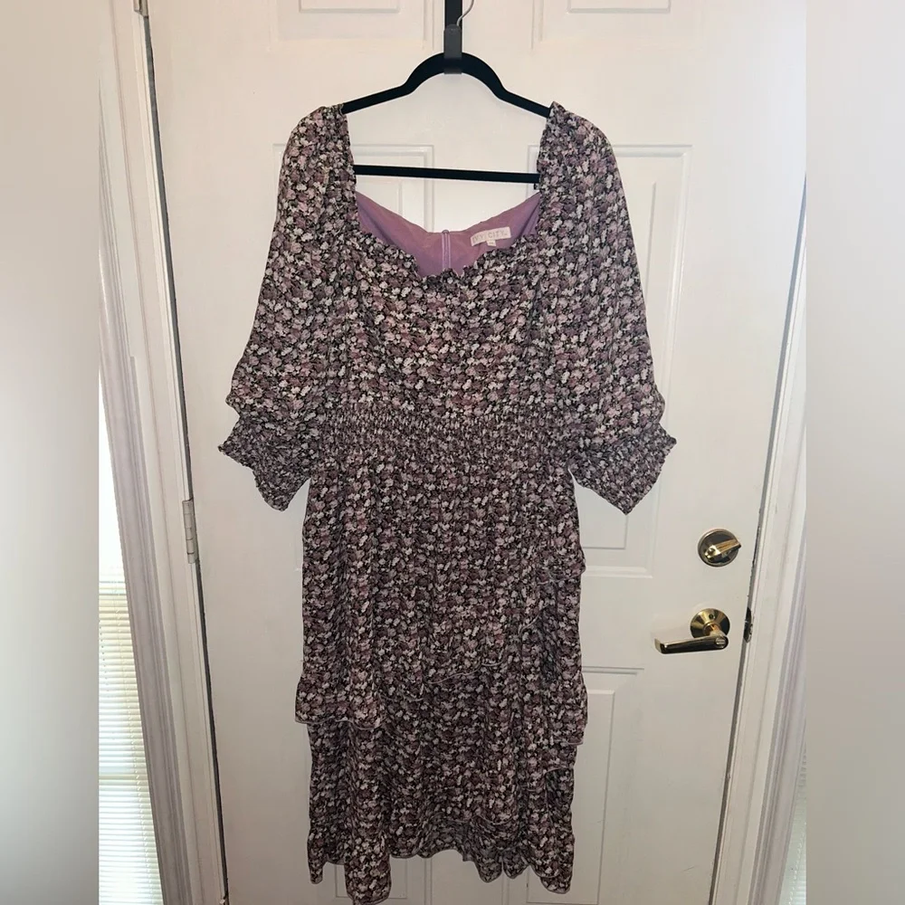 Ivy City Co Floral Smocked Dress - Picture 2 of 6